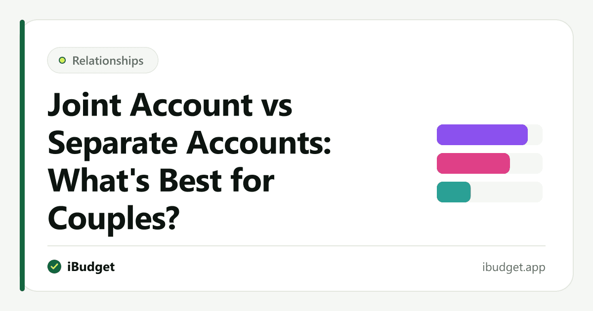 Couple comparing joint and separate bank account options