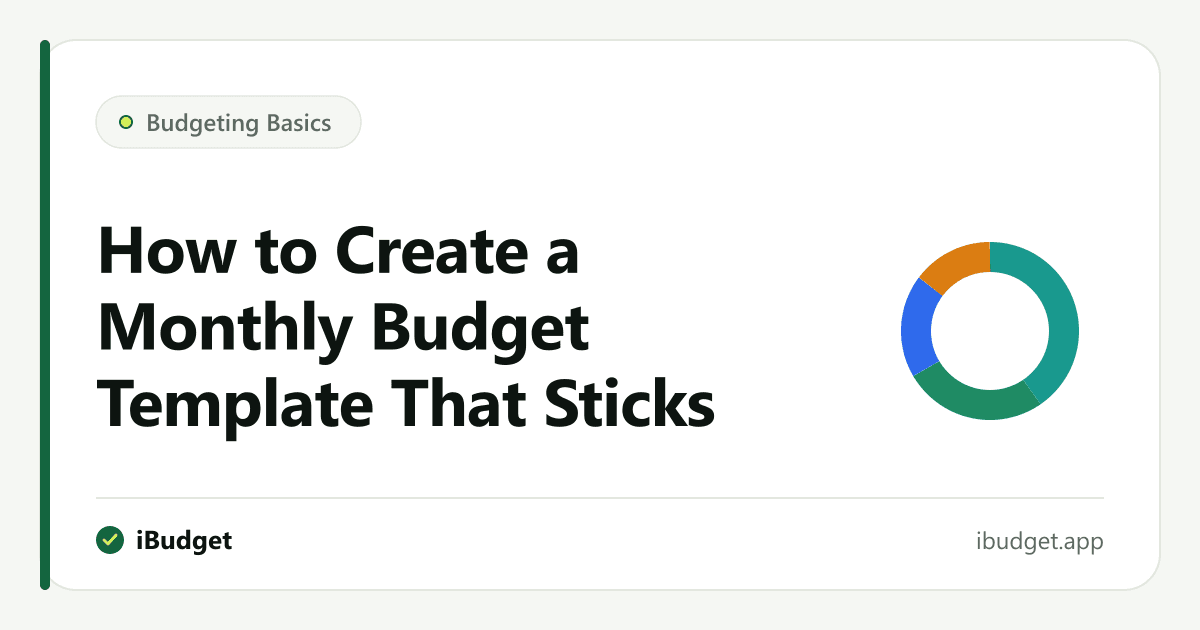 Monthly budget template spreadsheet on laptop screen